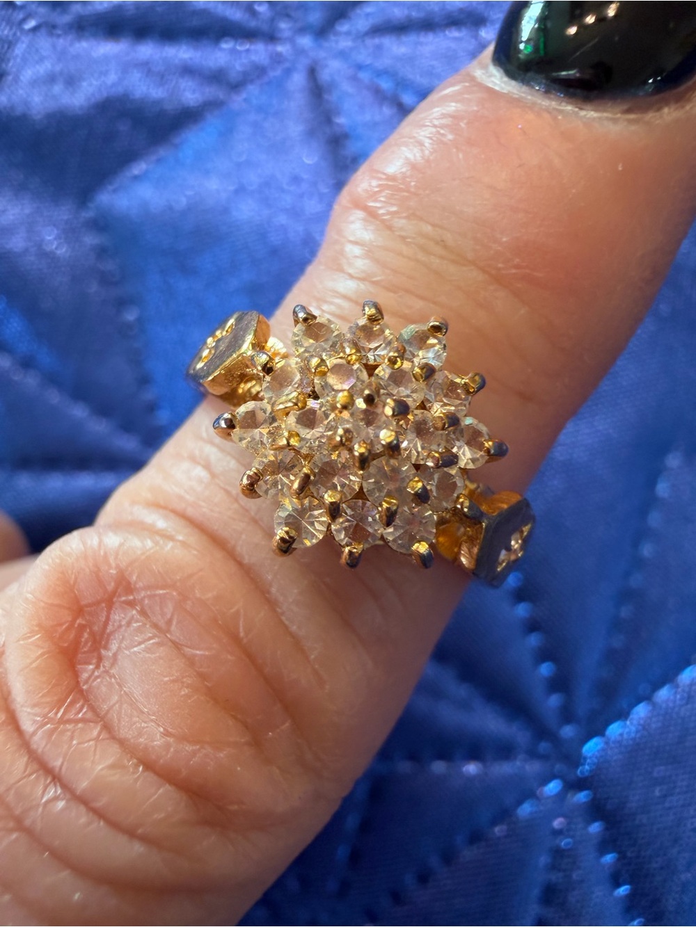 Park Lane Gold-Tone Sparkling Cluster Ring – Size 8